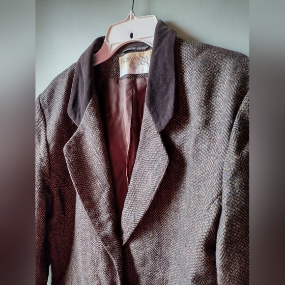 LIKE NEW International Scene 100% Wool Blazer Jacket with Velour Collar - Picture 2 of 7